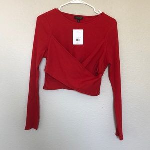 Topshop cropped wrap top